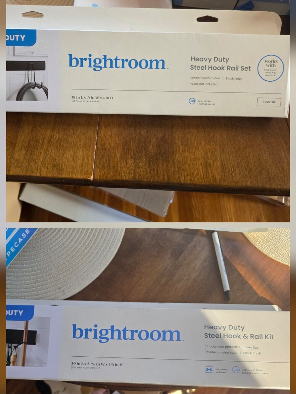 Brightroom Heavy Duty Steel Hook Rail - White
